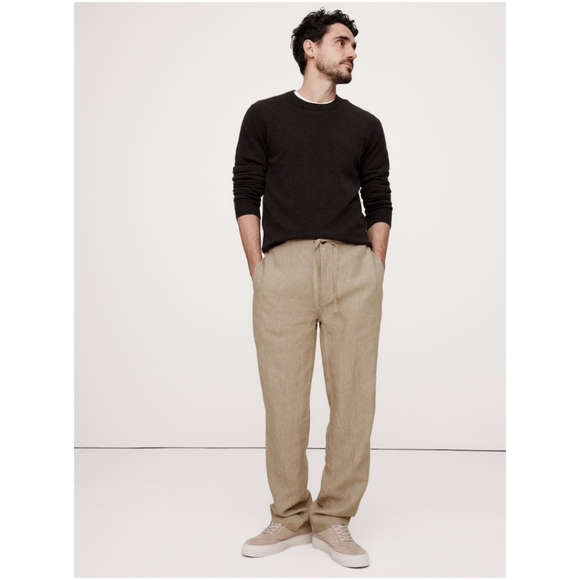 Banana Republic Linen Beavh Pant Tan - Picture 1 of 8